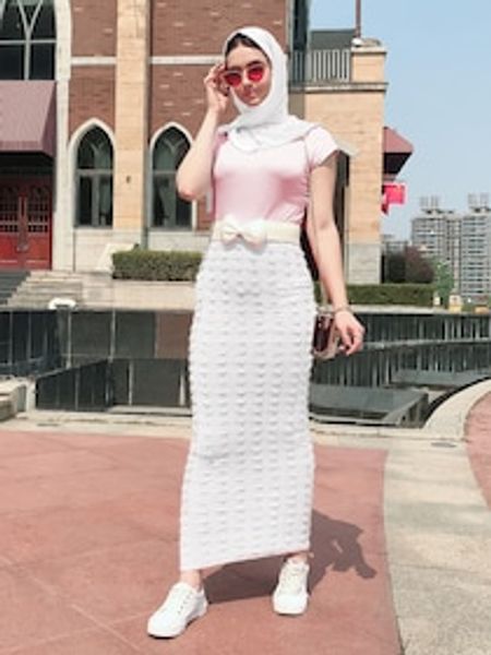 

women's bodycon skirt solid color slim high waist skirt, Black