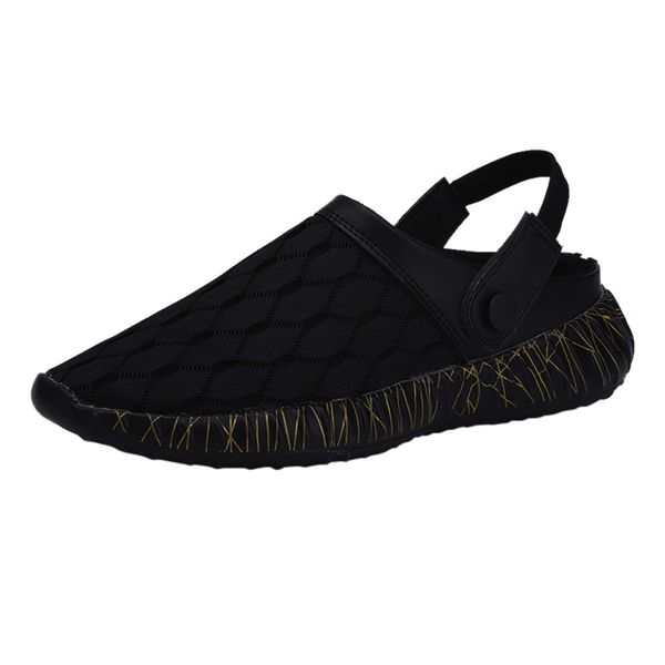 

#35 sandals men shoes 2019 men's sandals men's large size 39-46 summer breathable lightweight non-slip wading shoes, Black