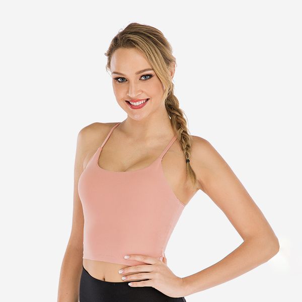 

backless sport bra top активный wear бег йога фитнес женское нижнее белье высокого поддержки спорта бюстгальтер тренировки top, White;black
