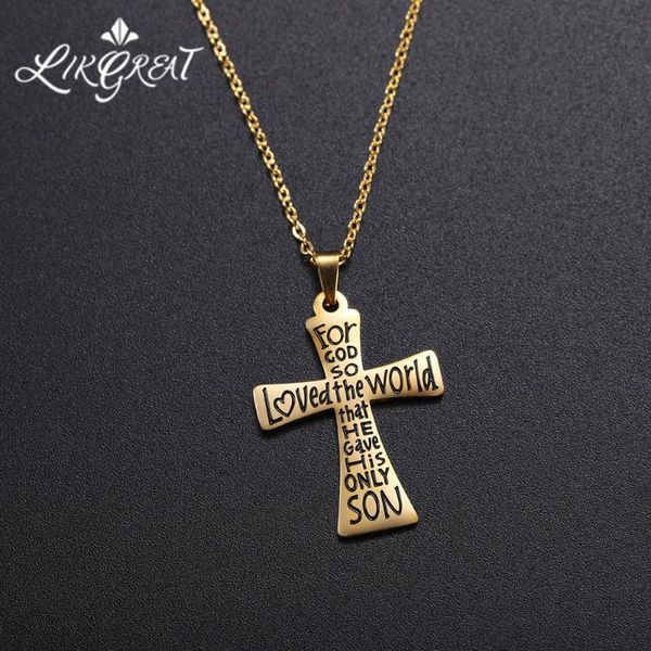 

likgreat vintage cross stainless steel pendant charm necklace for women men adjustable link chain choker jewelry accessories, Silver