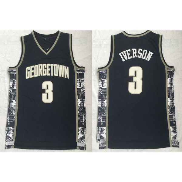 

Retro allen iver on ba ketball jer ey collection titched name number vintage georgetown hoya throwback college jer ey, Black;red