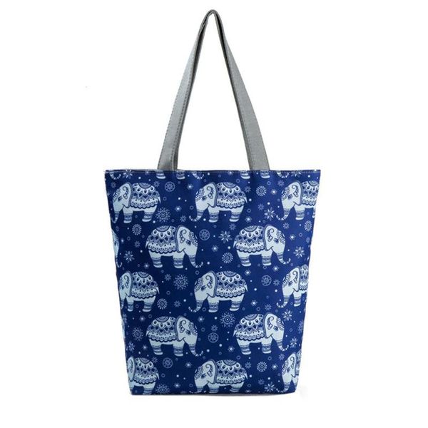 

fashion large space women printed canvas handbag zipper shopping shoulder bag girls beach bookbag casual tote #t1p