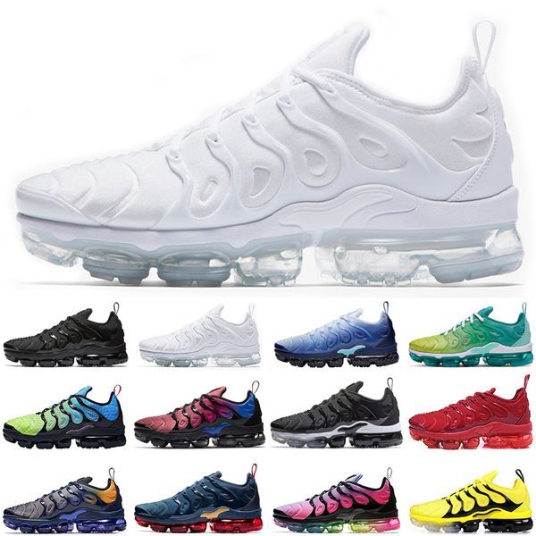 

new tn plus running shoes men women triple black white be true cool grey opti yellow outdoor mens womens trainers sports sneakers