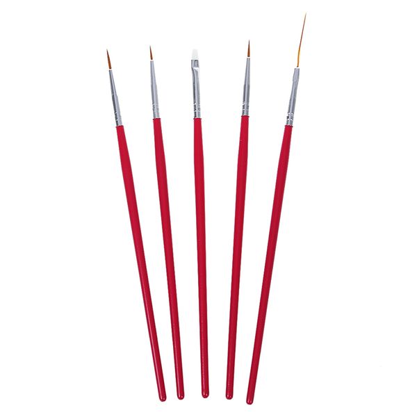 

5 x nail brushes for deco gel uv nail art manicure pro painted, Yellow