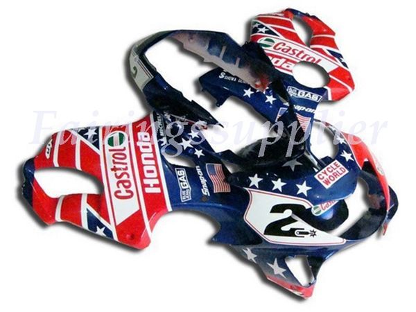 

новый (литье под давлением) abs обтекатель комплекты fit для honda cbr600 f4 1999 2000 cbr600 f4 99 00 обтекателей набора белой звезды и син