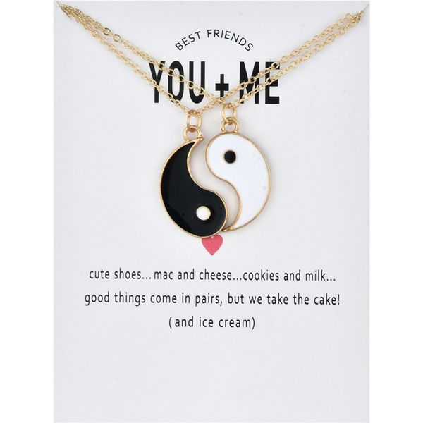 

fashion jewelry you me ying yang statement necklaces taiji bagua charm pendant jewelry for lovers women men necklaces, Silver