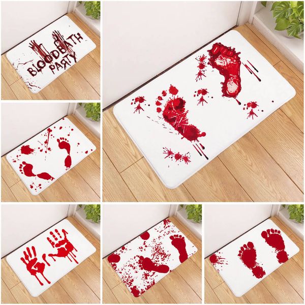 

home fashion floor mat halloween color footprint water uptake floor sponge coral non-slip doormat bedroom office land rug
