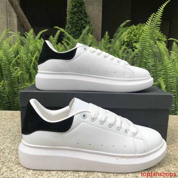

2019 luxury fashion designer men women shoes sneakers leather velvet black white red flat casual shoes platform trainers 5-11