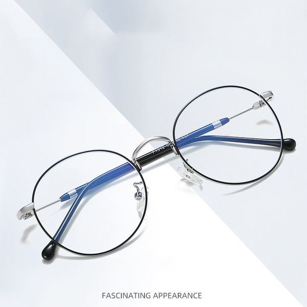 

blue light blocking glasses for women men retro round clear lens eyeglasses glasses computer lenses metal frame, White;black