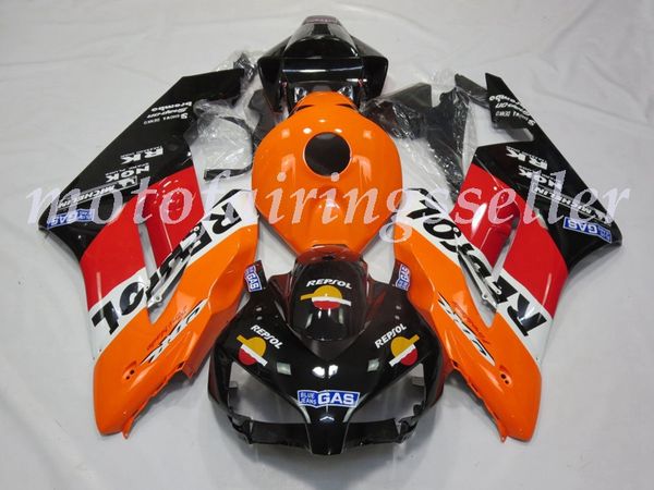 

oem quality new abs full fairings kits fit for honda cbr1000rr (2004-2005) cbr1000rr 04 05 bodywork set orange red black and white no2