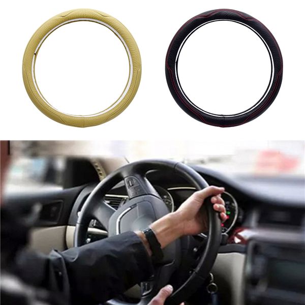 

universal new car steering wheel cover breathable cover four seasons anti-slip high-grade leather steering wheel