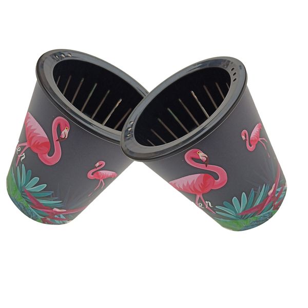

2pcs self watering planters indoor outdoor flower plant pot garden flamingo