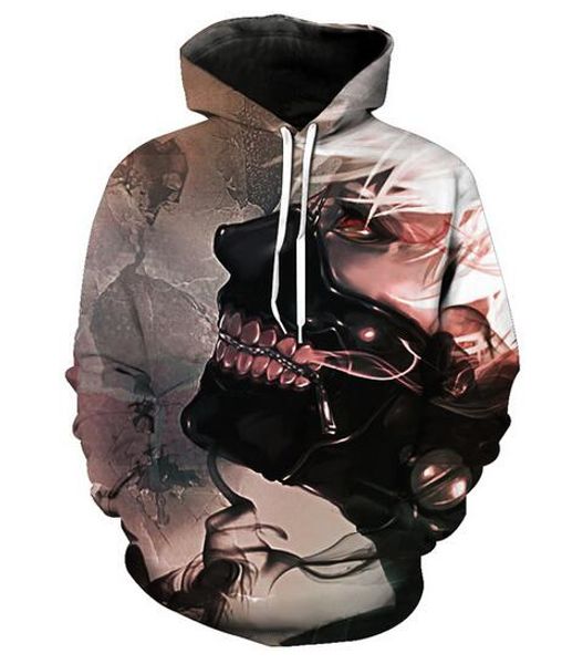 

new fashion harajuku style casual 3d printing hoodies tokyo ghoul men / women autumn and winter sweatshirt hoodies bc097, Black