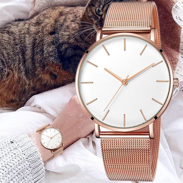 

2020 luxury ladies watch mesh stainless steel casual bracelet quartz watch watch ladies clock reloj mujer relogio feminino, Slivery;brown