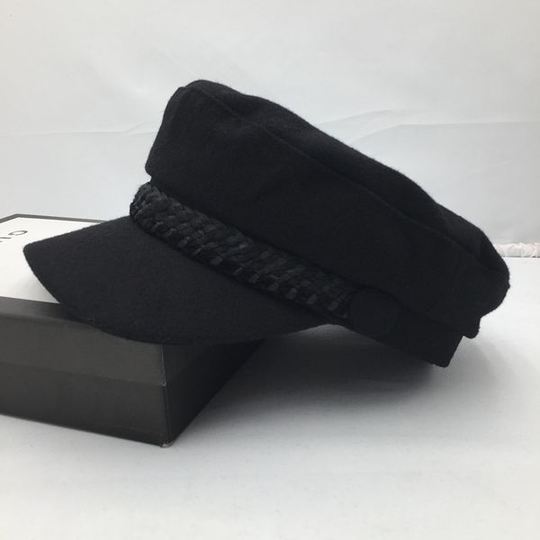 

autumn winter hats for women navy cap retro black cap wool, sailor hat society visors, Blue;gray