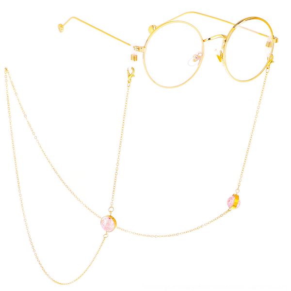 

pink presbyopic crack beads handmade glasses chain presbyopic glasses anti-lost chain, Blue