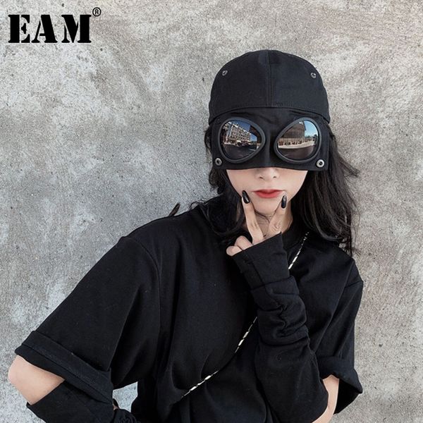

eam] women black split joint cool fishermen hat new round dome temperament fashion tide all-match spring autumn 2019 1h275