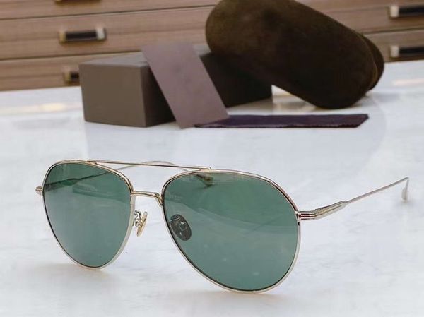 

fashion pilot sunglasses ft0747 silver green lens 62mm men glasses sunglasses shades new with box, White;black