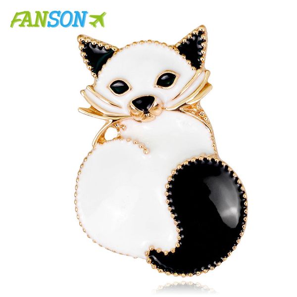 

fanson animal pins brooches cat enamel pin badges hat backpack accessories lovers jewelry gift for women, Gray