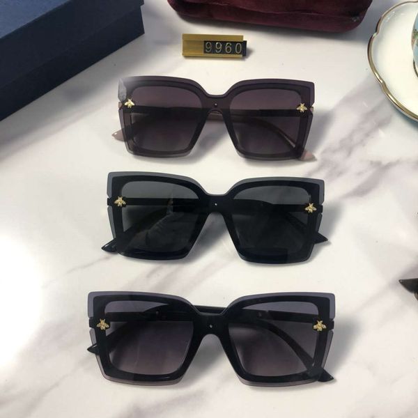 

lady designer sunglasses luxury sunglasses women beach goggle glasses uv400 bee 9960 5 colors highly quality with box, White;black