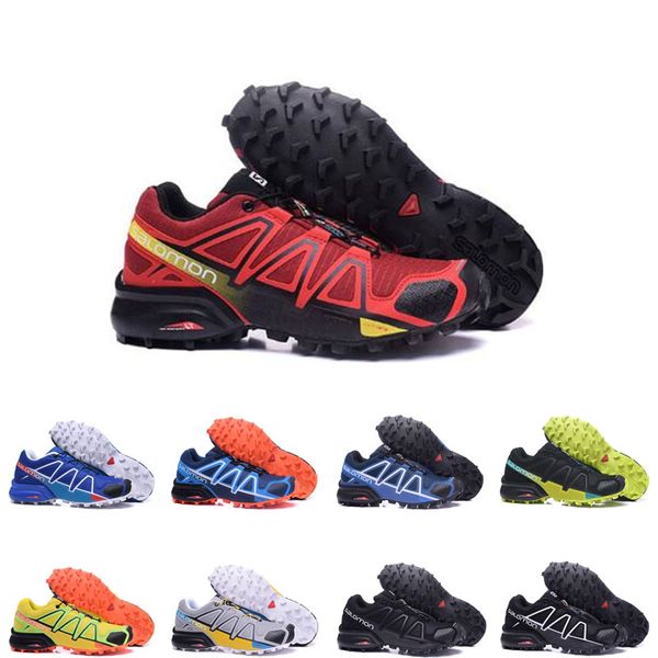 

new arrival men sneakers speedcross 4 4s red white yellow black fashion running shoes outdoor sport trainers size 40-46