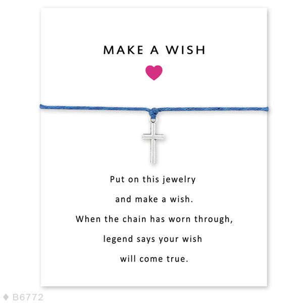 

new cross handmade rope charm bracelets for women men friendship statement wish jewelry gift with card, Golden;silver