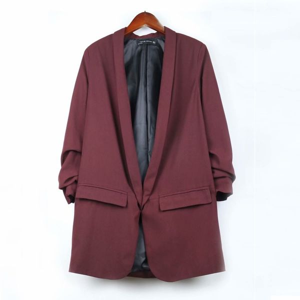 

xiaoling 65-8431 european and american fashion fold leisure suit, Black;brown