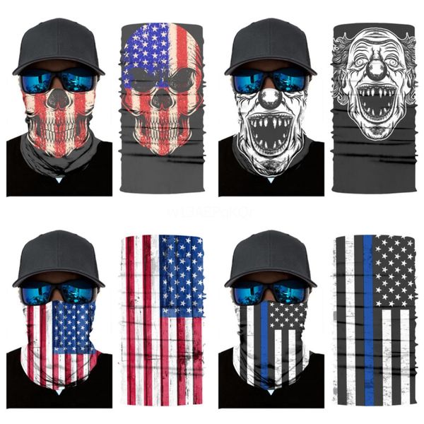

sbgo2 headwear butterfly polyester scarves outdoor sports hiking skull scarf face dust mask camping cycling pink bandana magic skull scar#69, Blue;black
