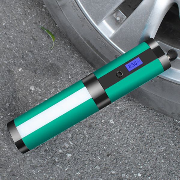

car universal portable digital intelligent air pump 4led lamp column air pump 120w high power wireless charging tire compressor