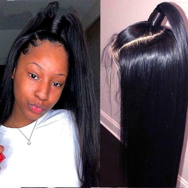 

360 lace frontal wigs straight human hair brazilian wig for black women remy hair straight lace front human hair wig pre plucked
