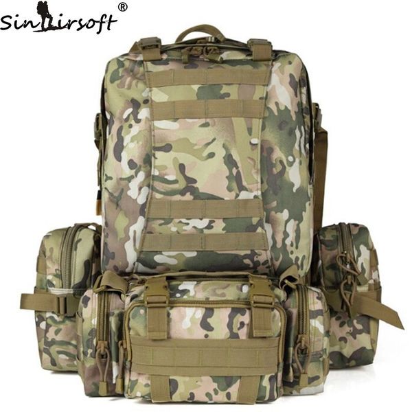 

50l molle high capacity nylon tactical backpack assault rucksacks camping hunting sport travel hiking army outdoor bag