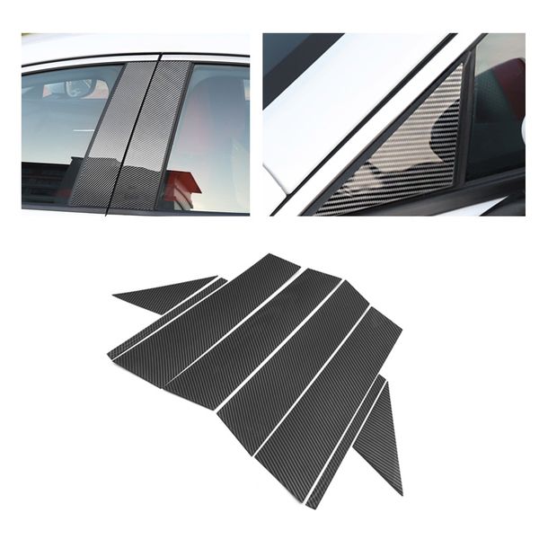 

pcmos 8pcs/set black stainless window pillar posts cover trim for 2019 2020 3 sedan exterior accessories car body stickers