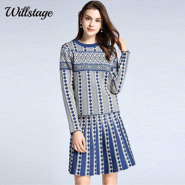 

women's tracksuits willstage 2021 winter warm suits women sweater and mini skirts knitted sets pattern pullovers long sleeve elegant cl, Gray