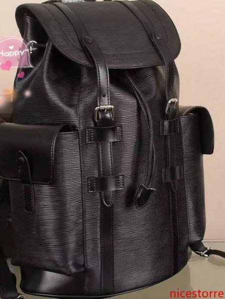 

hight quality men leather chriser pm backpack 100% real leather purselarge-capacity grey/black plaid men s backpack