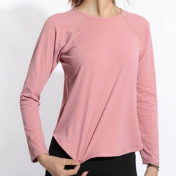

женская одежда top для fitiness long -sleeved назад с отверстием сыпучих большого размером дышащего gym топ женского спорт t-shirt, White;red