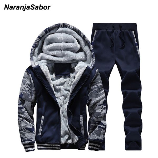 

naranjasabor mens brand clothing men's jacket hooded coat winter mens clothing set thicken add velvet sweatshirts tracksuits 4xl, Gray