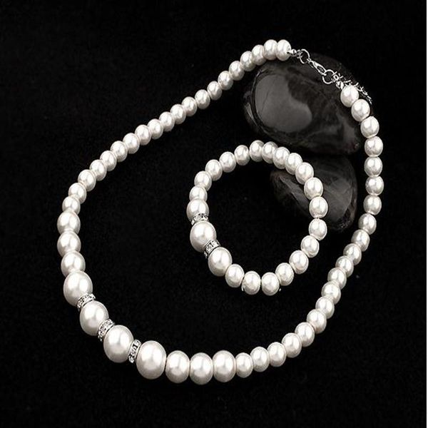 

white natural broque freshwater pearl necklace bracelet for women trendy gift, Silver