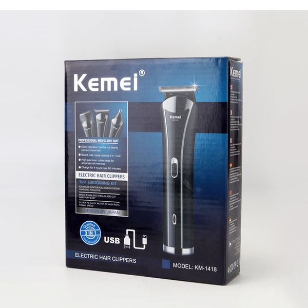 

kemei electric hair trimmer km-1418 dry battery hair clipper 3 in 1electric heavy duty hair trimmer casecustom jstrw