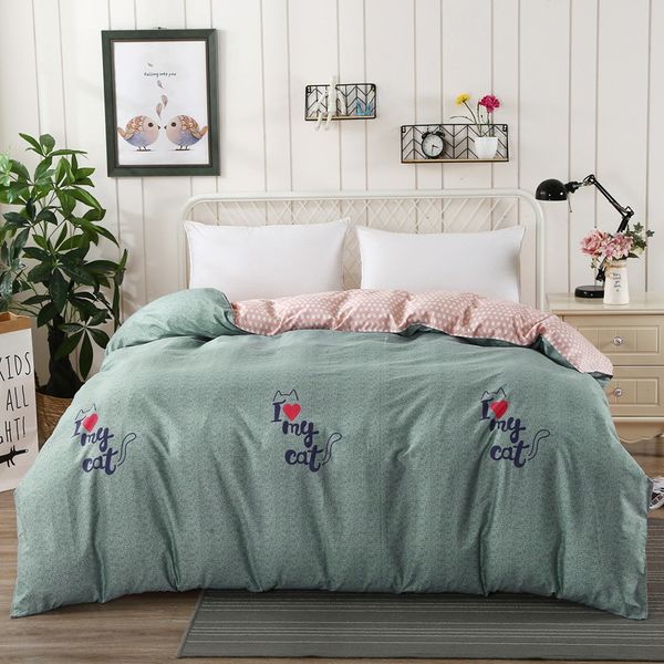 

cartoon bedding set fitted sheet duvet cover set double  size bedspread bed linen on elastic band rubber decor