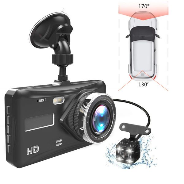 

car 4 inch lcd screen 170 degree dual lens hd 1080p camera car dvr vehicle video dash cam recorder g-sensor night vision xnc