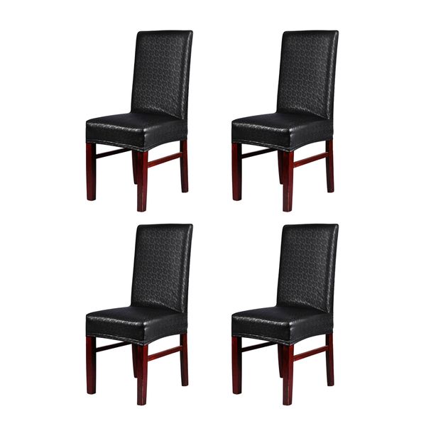 

new 4/6pcs pu leather lace chair covers dining chair seat covers waterproof dustproof stretch chair slipcovers for weddings banq