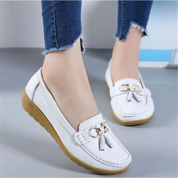

women ballet shoes flats cut out leather breathbale moccains women boat shoes ballerina ladies, Black