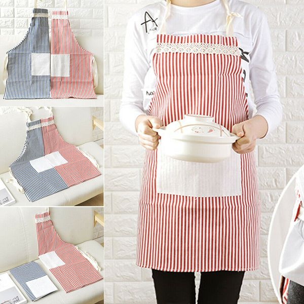 

Bib Apron Commercial Restaurant Home Kitchen Cooking Women Men Chef With Pocket