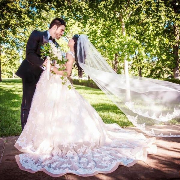 

Vintage Lace Wedding Dresses Custom Made Sweep Train Sheer Neck Plus Size Wedding Dress Vestidos de noiva Bridal Gowns