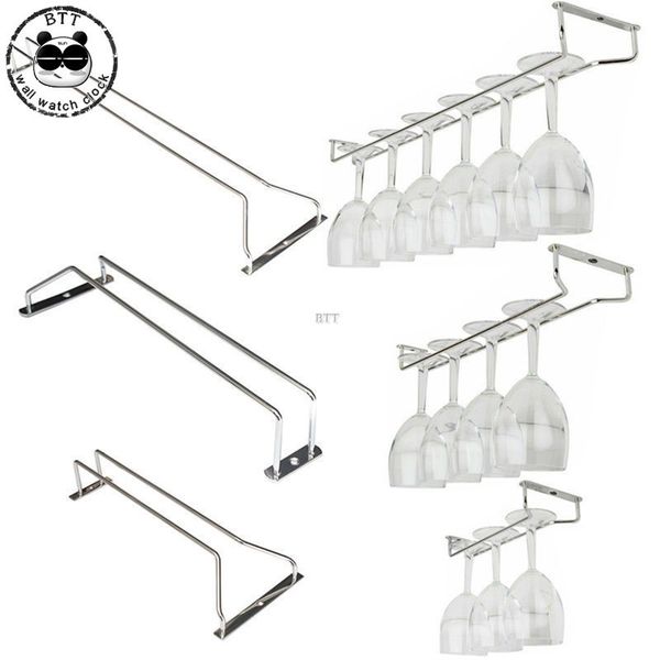 

useful 27/35/55cm stainless steel wine rack glass holder hanging bar hanger shelf