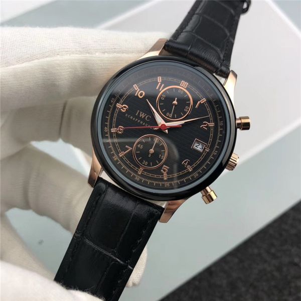 

2019 selling luxury goods fashion watches wholesale luxury goods men's fashion designer small dial second hand running wat, Slivery;brown