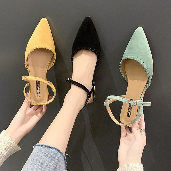 

slippers casual summer women's shoes shallow cover toe low slides flock pantofle flat 2020 pu basic hoof heels scandals, Black