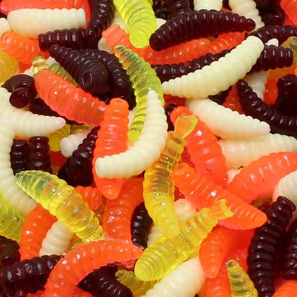 

20pcs/lot 2cm 0.3g silicone bait for fishing maggot grub soft fishing lure smell worms leurre fishing bait ww1008