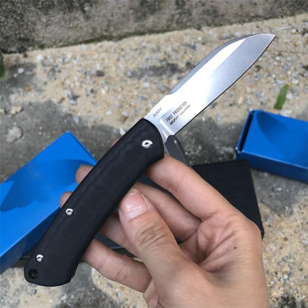 Offerta speciale Coltello pieghevole tascabile Butterfly 319 S30V Stone Wash Blade G10 / Coltelli EDC con manico in micarta con confezione in scatola al dettaglio