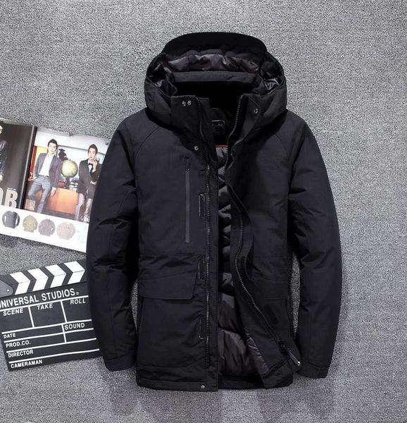 

2019 winter jacket mens quality thermal thick coat snow black parka male warm outwear white duck down jacket men 3069